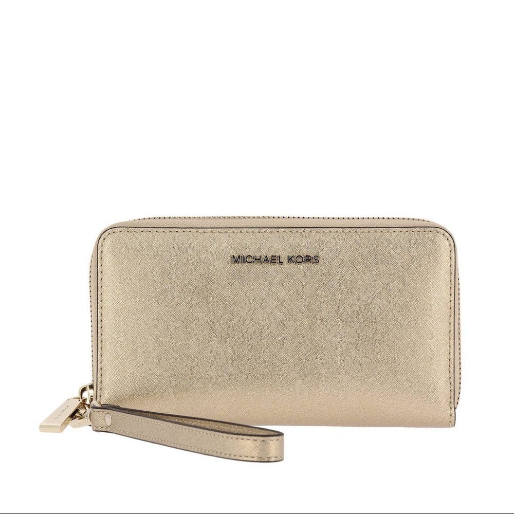 Authentic gold wristlet wallet